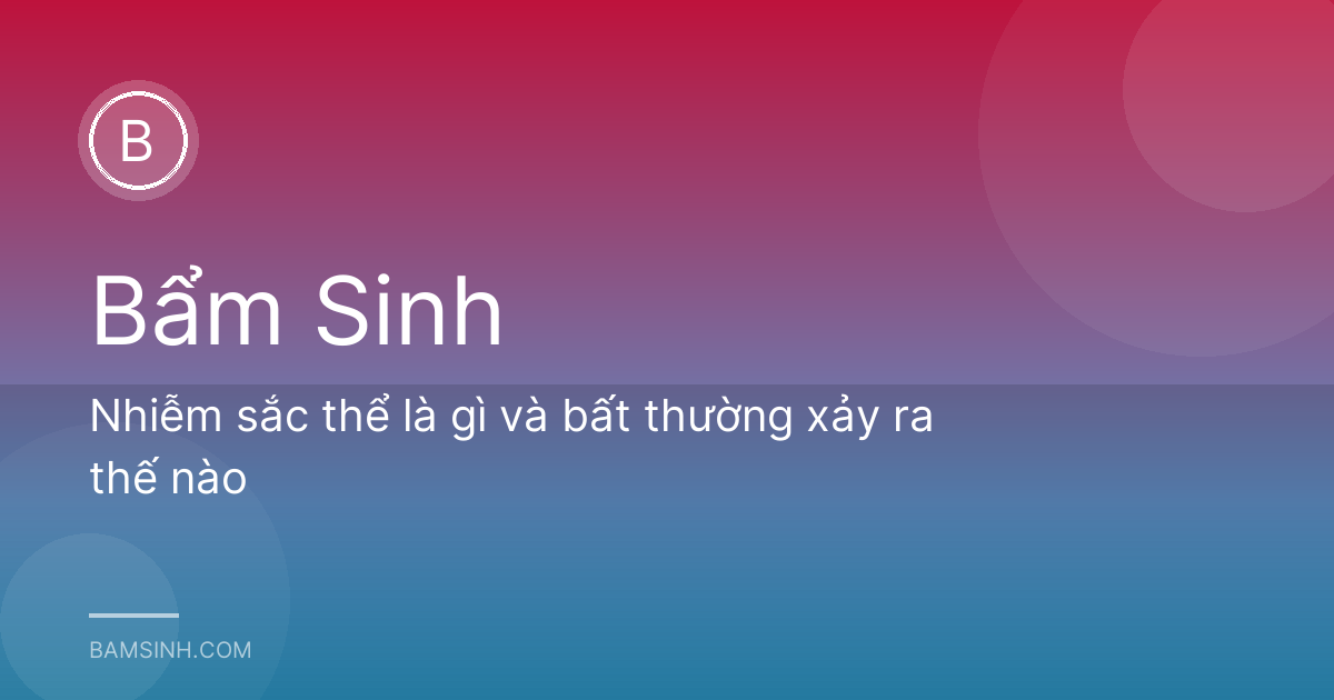 Nhiễm sắc thể là gì và bất thường xảy ra thế nào