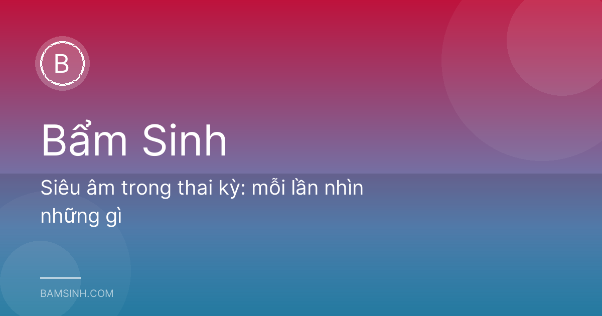 Siêu âm trong thai kỳ: mỗi lần nhìn những gì